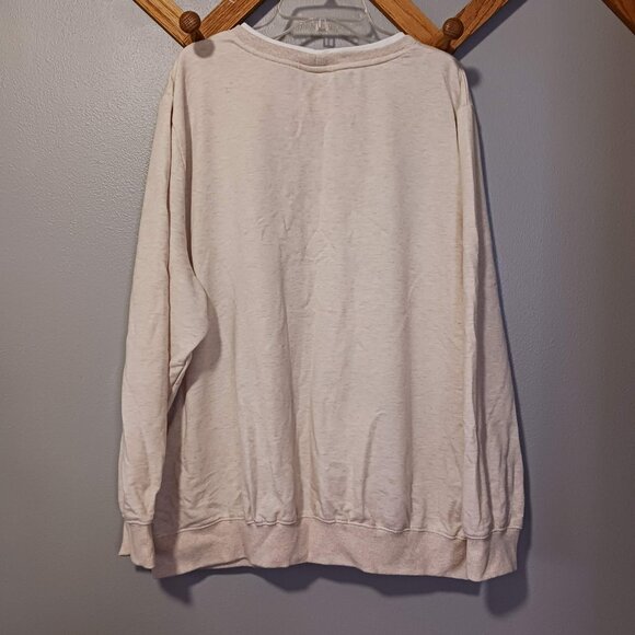 Alfred Dunner Embroidered Owls Fall Leaves Sweatshirt Oatmeal Tan Cottagecore 2X - Picture 7 of 7